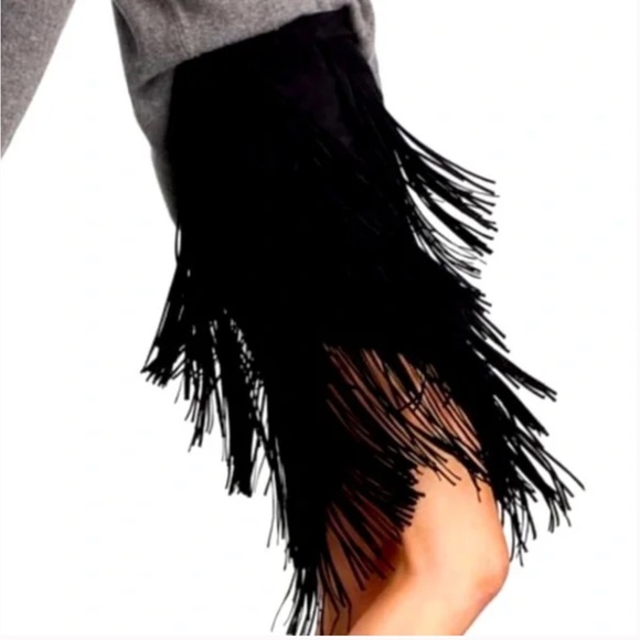 BLOGGER FAVE Zara Suede flapper skirt / fringe skirt - Picture 10 of 12